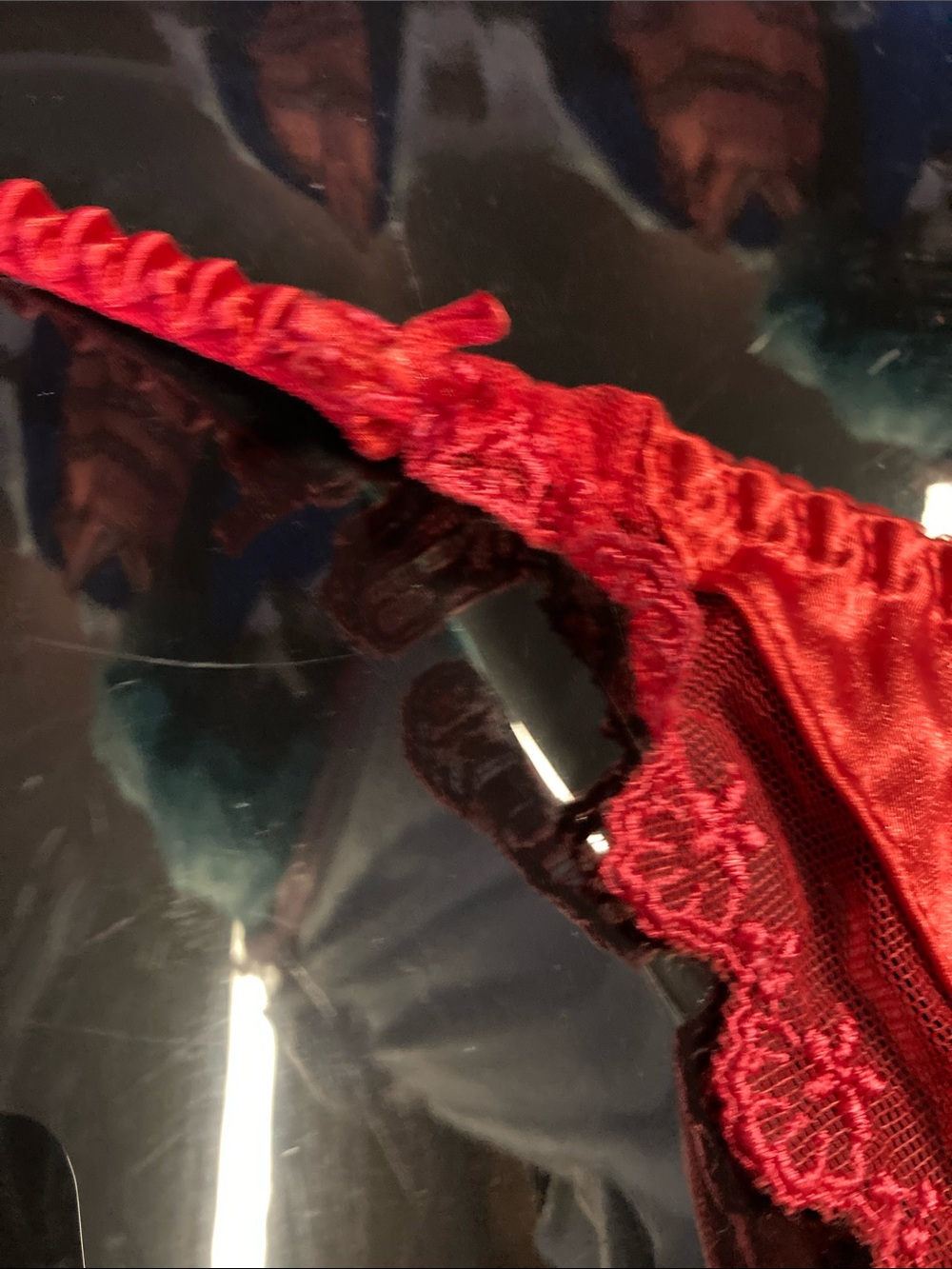 Classified Vtg String liquid satin bikini panties shiny mirror smooth s/m/l - Picture 5 of 9